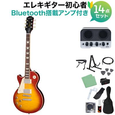 Epiphone Les Paul Standard 50s Left-Handed Figured Top Washed Cherry Sunburst エレキギター初心者14点セット【Bluetooth搭載ミニアンプ付き】 レフティ 左利き用 レスポールスタンダード レフトハンド エピフォン