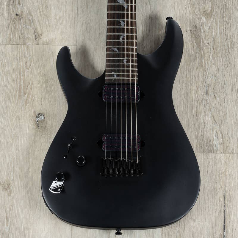 Schecter 2475 Damien 7 L/H Left Handed 7-String Guitar, Satin Black