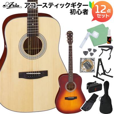 ARIA AD-211 LH アコースティックギター初心者12点セット トップ単板 左利き用 レフティ アリア