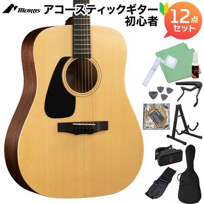 MORRIS M-011 LH NAT (ナチュラル) アコースティックギター初心者12点セット レフトハンド 左利き Mシリーズ モーリス