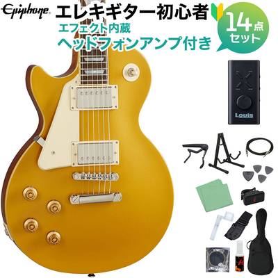 Epiphone Les Paul Standard 50s Lefthand Metallic Gold エレキギター 初心者14点セット ヘッドホンアンプ付き レスポールスタンダード エピフォン