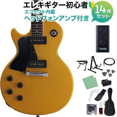 GrassRoots G-LS/LH TVY エレキギター初心者14点セット【ヘッドホンアンプ付き】 レスポールスペシャル TVイエロー 左利き・レフティ グラスルーツ
