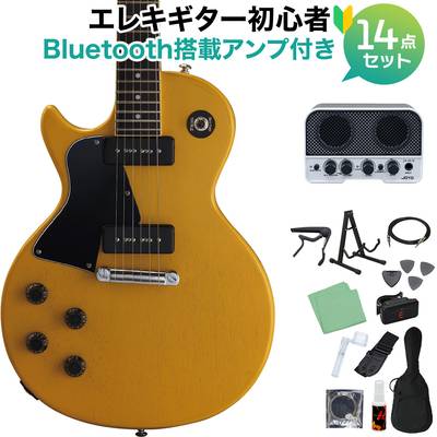 GrassRoots G-LS/LH TV Yellow エレキギター初心者14点セット 【Bluetooth搭載ミニアンプ付き】 レスポールスペシャル 左利き用 グラスルーツ