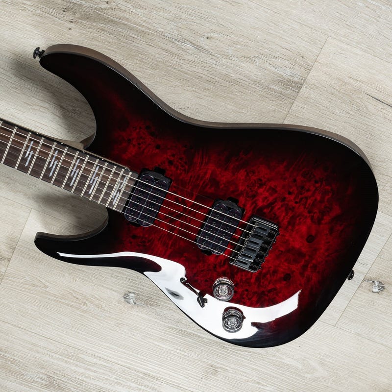 Schecter 2459 Omen Elite 6 L/H Left Handed Guitar, Black Cherry Burst