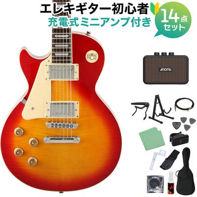 Blitz by AriaProII BLP-450/LH CS エレキギター初心者14点セット【充電式ミニアンプ付き】 レスポールスタンダード チェリーサンバースト 左利き・レフティ ブリッツ BLP450LH