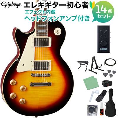 Epiphone Les Paul Standard 50s Lefthand Vintage Sunburst エレキギター 初心者14点セット ヘッドホンアンプ付き レスポールスタンダード エピフォン