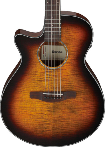 Ibanez AEG70L-TIH AEG Series Left Hand Electro Acoustic Guitar in Tiger Burst High Gloss