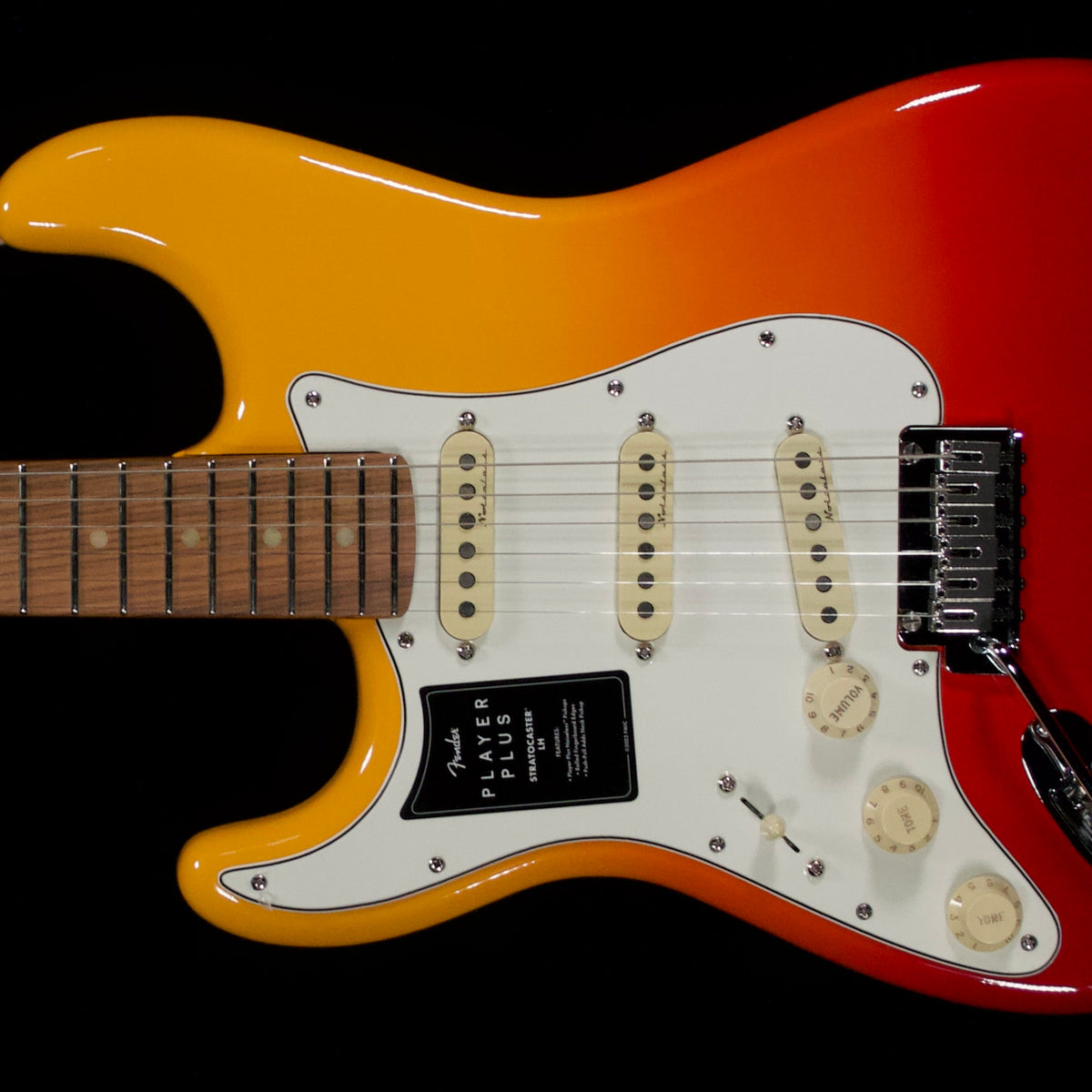 Fender Player Plus Strat in Tequila Sunrise Left Handed with bag
