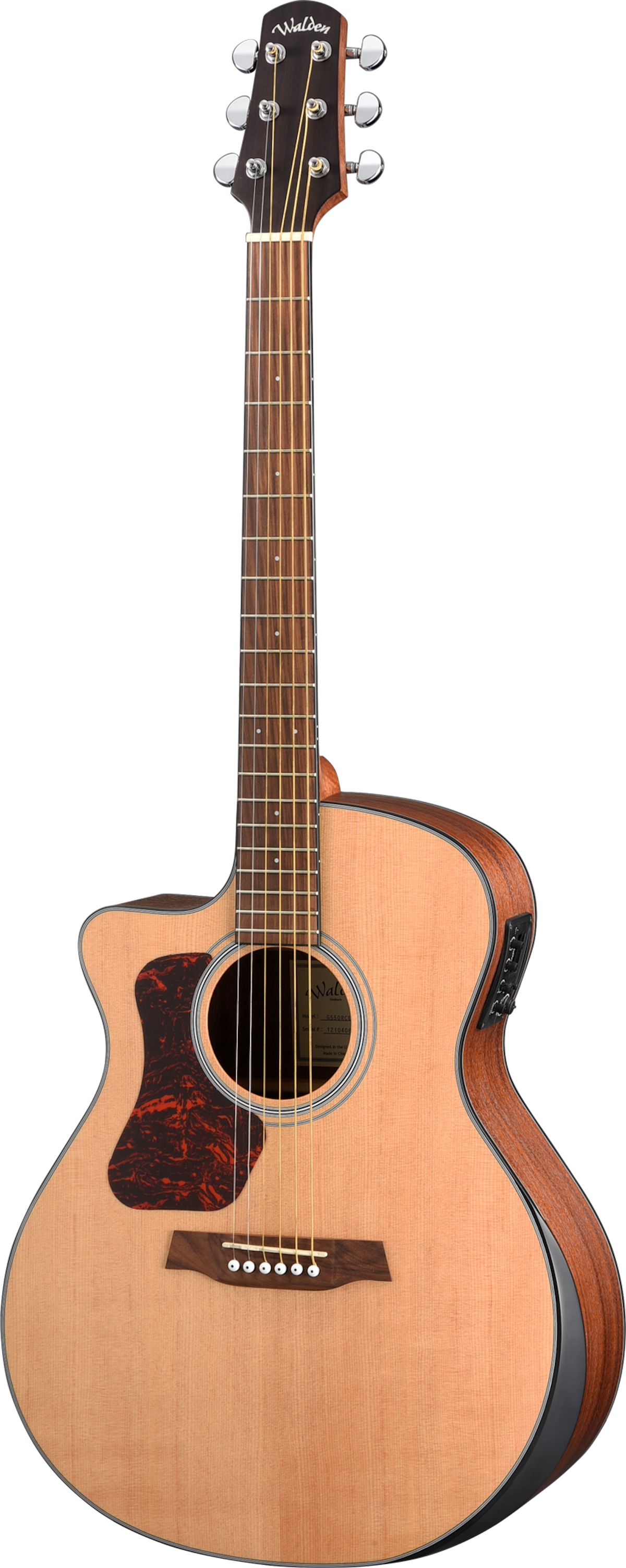 WALDEN G550RCELW Lefthand Natura Grand Auditorium Elektro-Akustik-Gitarre inkl. Gigbag, natural