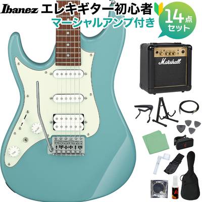 Ibanez AZES40L PRB エレキギター初心者14点セット【マーシャルアンプ付き】 左利き用 レフティ ストラトタイプ アイバニーズ 【限定生産】