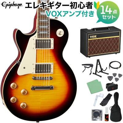 Epiphone Les Paul Standard 50s Lefthand Vintage Sunburst エレキギター 初心者14点セットVOXアンプ付き レスポールスタンダード エピフォン