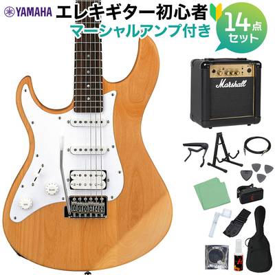 YAMAHA PACIFICA112JL YNS エレキギター初心者14点セット 【マーシャルアンプ付き】 イエローナチュラルサテン 【左利き用】 レフティ ヤマハ パシフィカ