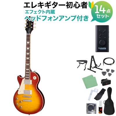 Epiphone Les Paul Standard 50s Left-Handed Figured Top Washed Cherry Sunburst エレキギター初心者14点セット 【ヘッドホンアンプ付き】 レフティ 左利き用 レスポールスタンダード レフトハンド エピフォン