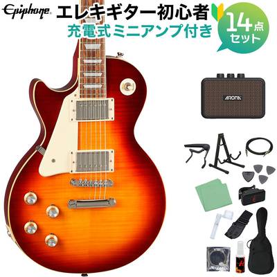 Epiphone Les Paul Standard 60s Lefthand Iced Tea エレキギター 初心者14点セット 充電式ミニアンプ付き レスポールスタンダード エピフォン