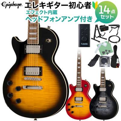 Epiphone Les Paul Tribute Plus Left-Handed エレキギター初心者14点セット 【ヘッドホンアンプ付き】 レスポール・トリビュート・プラス レフトハンド レフティ 左利き用 エピフォン
