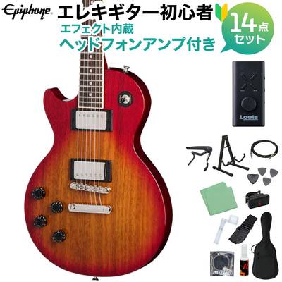 Epiphone Les Paul Tribute Left-Handed Heritage Cherry Sunburst エレキギター初心者14点セット 【ヘッドホンアンプ付き】 レフトハンド レフティ 左利き用 エピフォン E1LPOHSNH1L