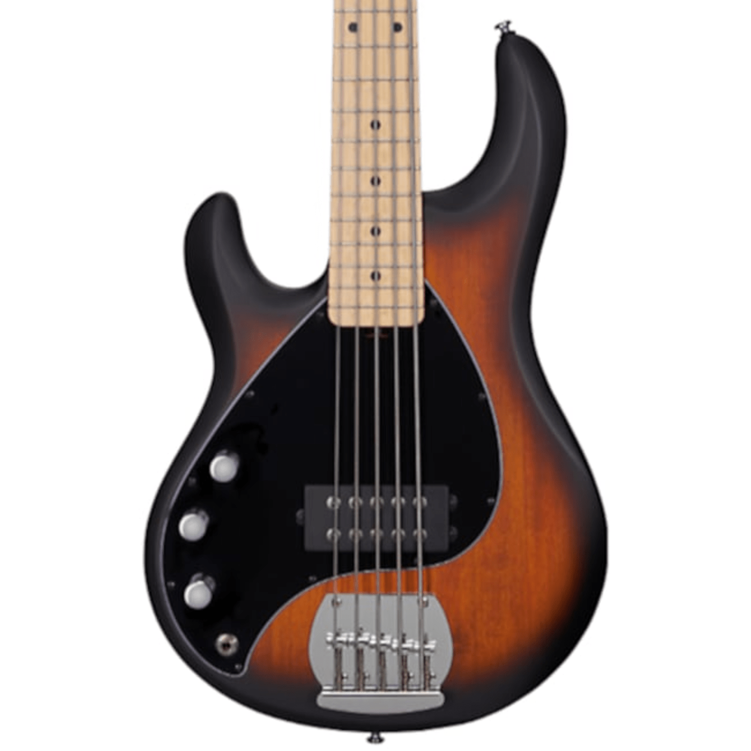 StingRay RAY5LH Left-Handed 5-String Bass Guitar, Maple Fingerboard, Vintage Sunburst