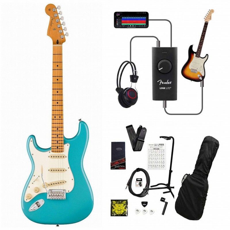 Fender / Player II Stratocaster Left-Handed Maple FB Aquatone Blue 録音＆セッションで上達！Fender Link I/O付き13点セット