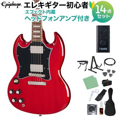Epiphone SG Standard Left-Handed Cherry エレキギター初心者14点セット 【ヘッドホンアンプ付き】 SGスタンダード レフトハンド レフティ 左利き用 エピフォン EIGSGSCHNHRL