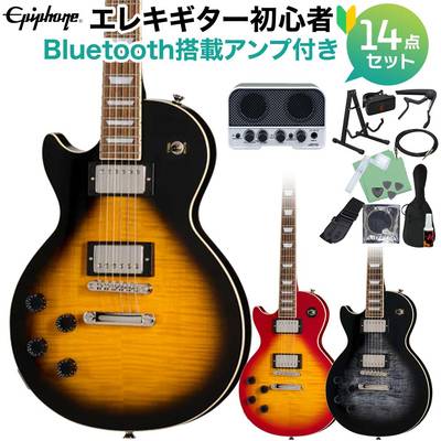 Epiphone Les Paul Tribute Plus Left-Handed エレキギター初心者14点セット 【Bluetooth搭載ミニアンプ付き】 レスポール・トリビュート・プラス レフトハンド レフティ 左利き用 エピフォン