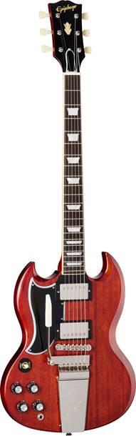 Epiphone inspired by Gibson Custom 1964 SG Standard with Maestro Vibrola Reissue Left Handed Cherry Red