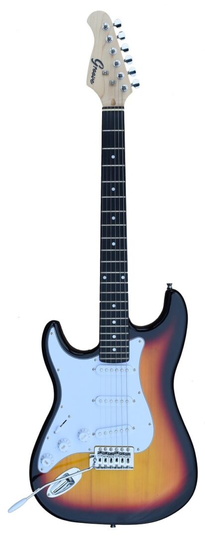 GROOVE STRAT-SHAPED LEFT-HANDED ELECTRIC GUITAR – SUNBURST