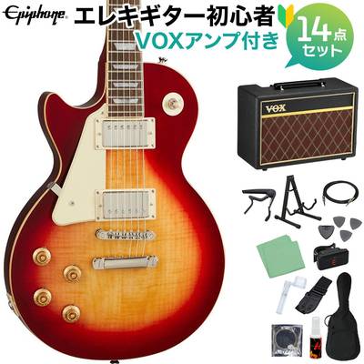 Epiphone Les Paul Standard 50s Lefthand Heritage Cherry Sunburst エレキギター 初心者14点セットVOXアンプ付き レスポールスタンダード エピフォン