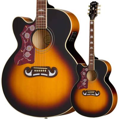 Epiphone J-200 Studio EC Left-Handed Vintage Sunburst アコースティックギター エレアコ ヴィンテージサンバースト レフトハンド レフティ 左利き用 エピフォン EASJ2CVSNH1L