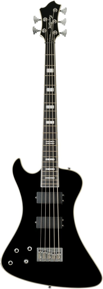 Hagstrom HSNEKROMANTLH509 Electric Bass, Nekromant 5, Black Gloss, Lefthand