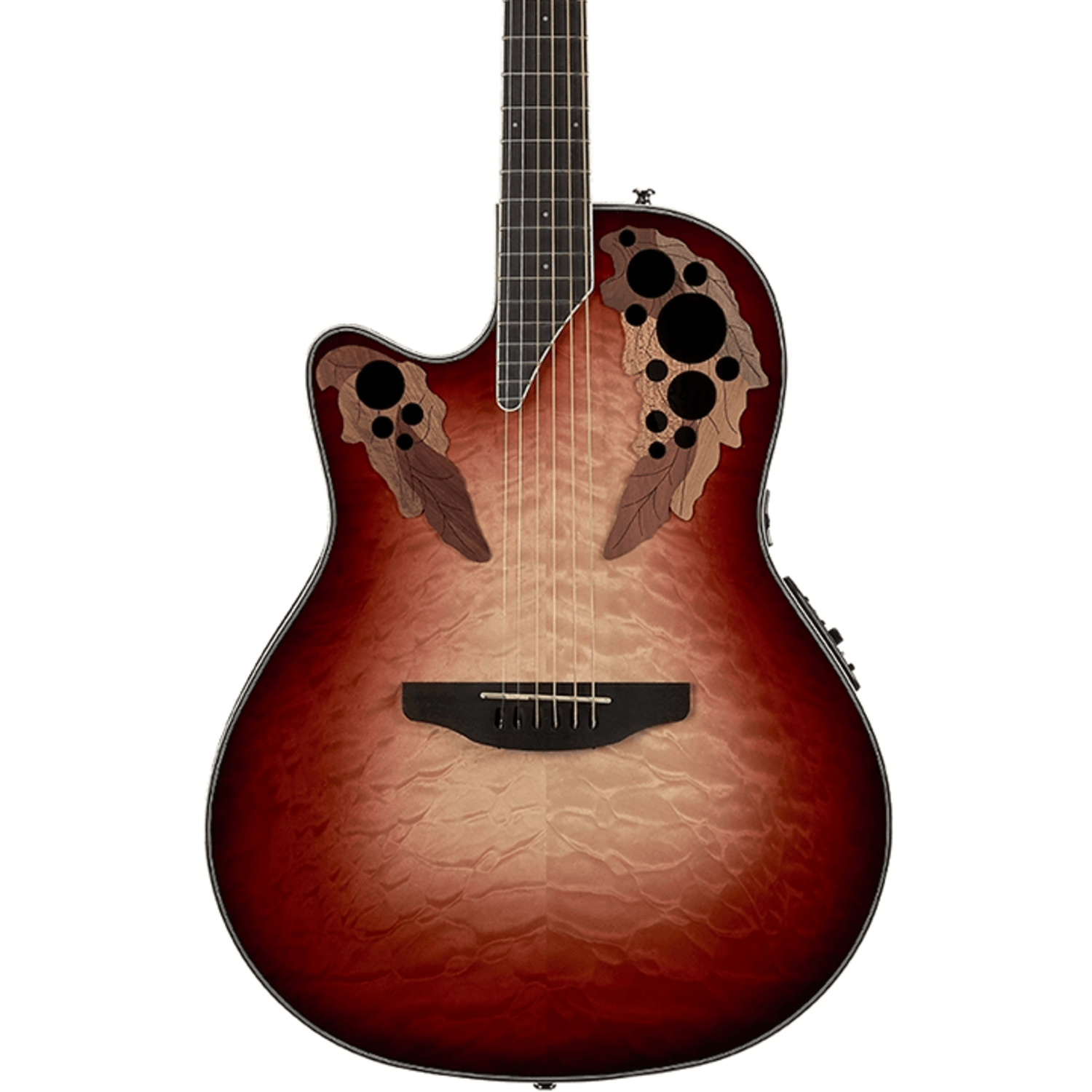Celebrity CE44LX Elite Plus Left-Handed Grand Auditorium Acoustic-Electric Guitar, Spruce Top, Ruby Red Burst