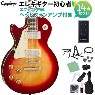 Epiphone Les Paul Standard 50s Lefthand Heritage Cherry Sunburst エレキギター 初心者14点セット ヘッドホンアンプ付き レスポールスタンダード エピフォン