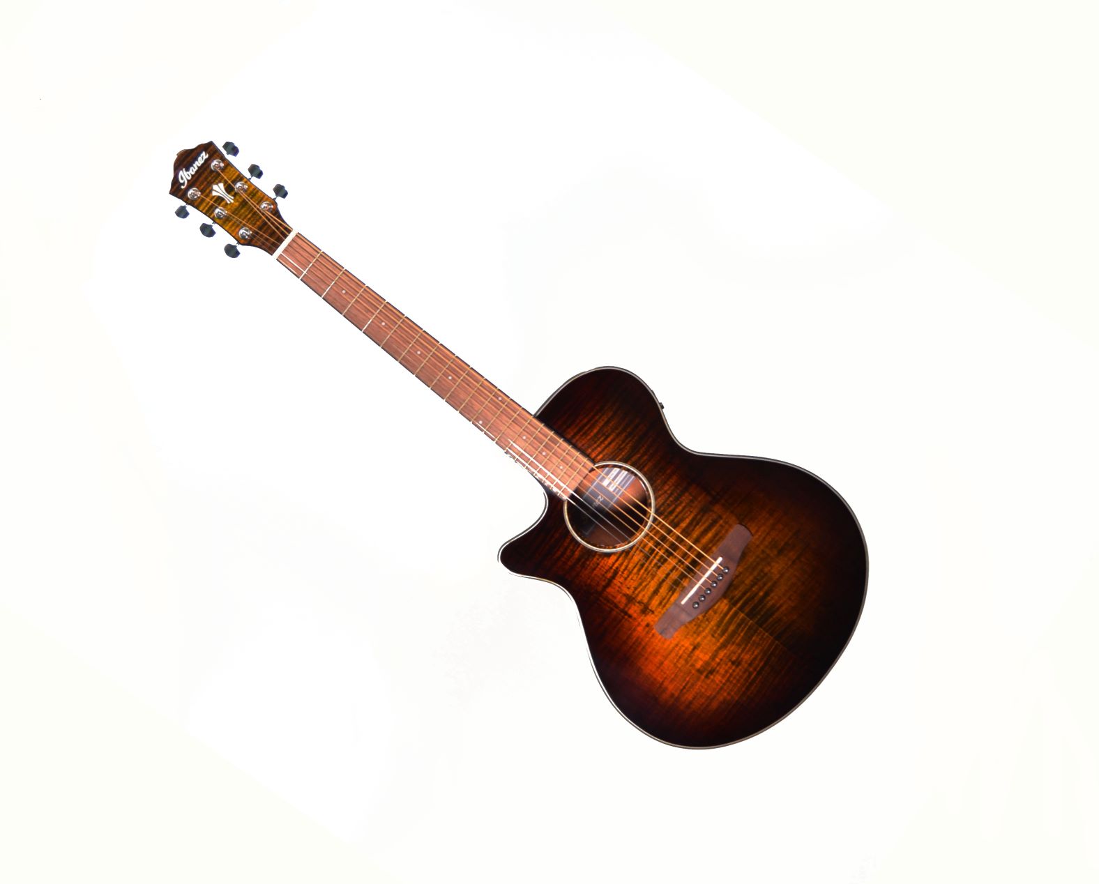 Ibanez AEG70L-TIH Left Handed Acoustic/Electric Guitar – Tiger Burst High Gloss
