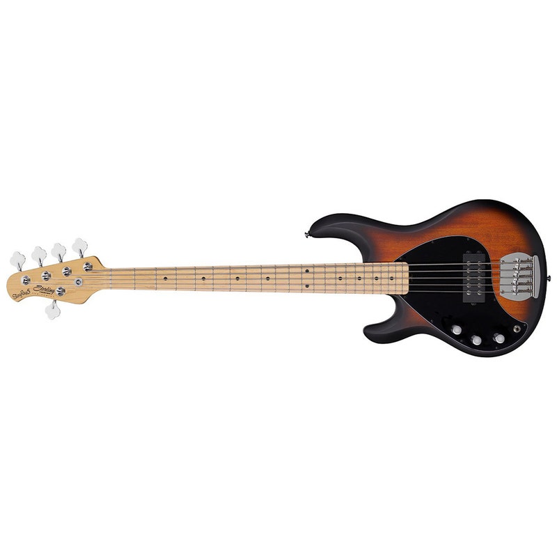 Sterling by Music Man S.U.B. Ray5LH Left Handed StingRay 5-String Bass Guitar, Maple Fretboard, Vintage Sunburst