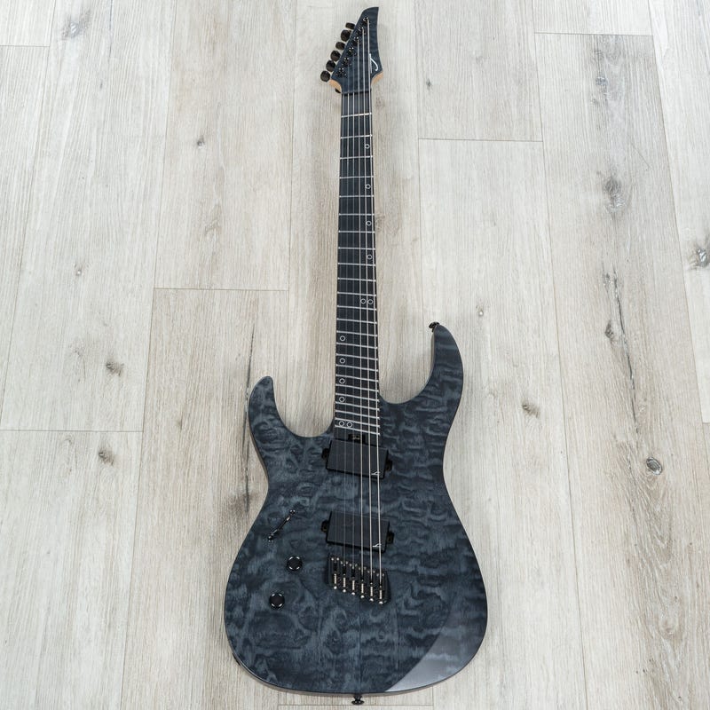 Legator N6FSS Ninja 6 Super Shred Multi-Scale Left-Handed Guitar, Ebony Fretboard, Black Quilt