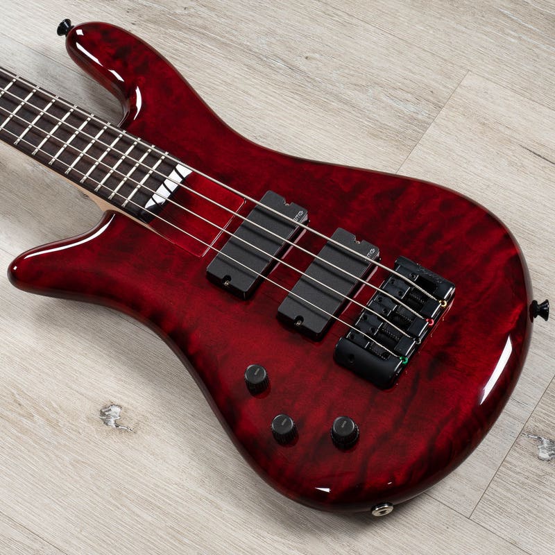 Spector Bantam 4 4-String Left-Handed Bass, EMG Pickups, Rosewood Fretboard, Black Cherry