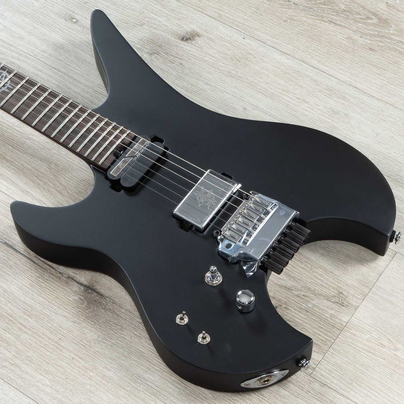 Schecter Synyster Gates Custom-6 TR-S LH Headless Left-Handed Guitar, Satin Black