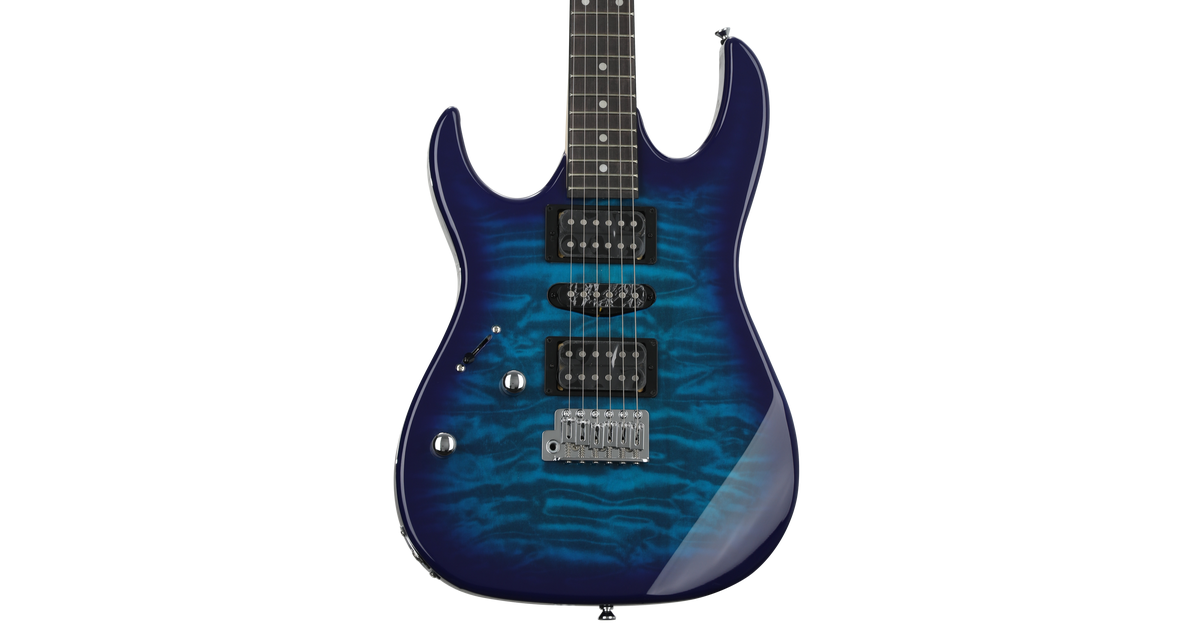 Ibanez Gio GRX70QAL Left-handed Electric Guitar - Transparent Blue Burst