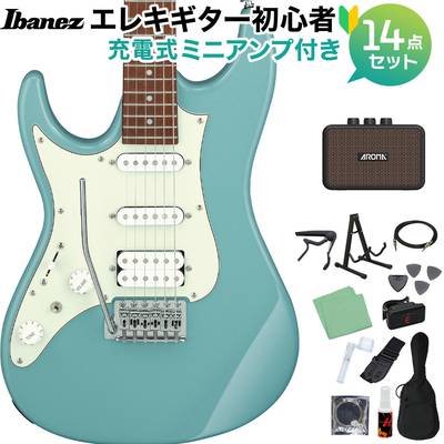 Ibanez AZES40L PRB エレキギター初心者14点セット【充電式ミニアンプ付き】 左利き用 レフティ ストラトタイプ アイバニーズ 【限定生産】