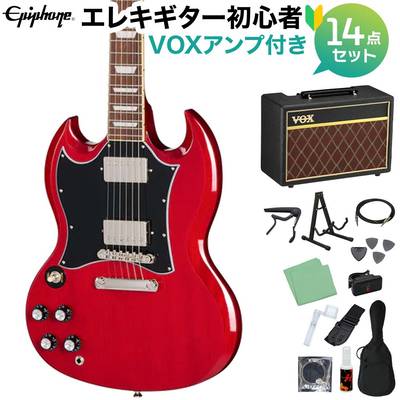 Epiphone SG Standard Left-Handed Cherry エレキギター初心者14点セット 【VOXアンプ付き】 SGスタンダード レフトハンド レフティ 左利き用 エピフォン EIGSGSCHNHRL