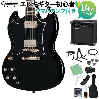 Epiphone SG Standard Left-Handed Ebony エレキギター初心者14点セット 【ヤマハアンプ付き】 SGスタンダード エピフォン