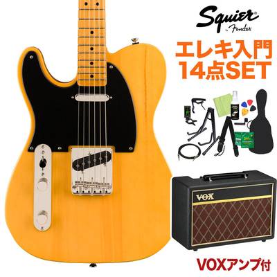 Squier by Fender Classic Vibe ’50s Telecaster Left-Handed Butterscotch Blonde エレキギター初心者14点セット 【VOXアンプ付き】 テレキャスター レフトハンド スクワイヤー / スクワイア