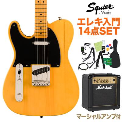 Squier by Fender Classic Vibe ’50s Telecaster Left-Handed Butterscotch Blonde エレキギター初心者14点セット 【マーシャルアンプ付き】 テレキャスター レフトハンド スクワイヤー / スクワイア