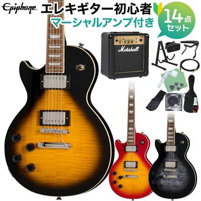 Epiphone Les Paul Tribute Plus Left-Handed エレキギター初心者14点セット 【マーシャルアンプ付き】 レスポール・トリビュート・プラス レフトハンド レフティ 左利き用 エピフォン