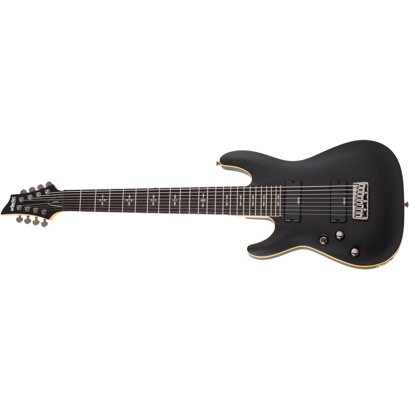 Schecter 3668 Demon-8 LH 8-String Left Handed Guitar, Wenge Fretboard, Aged Black Satin