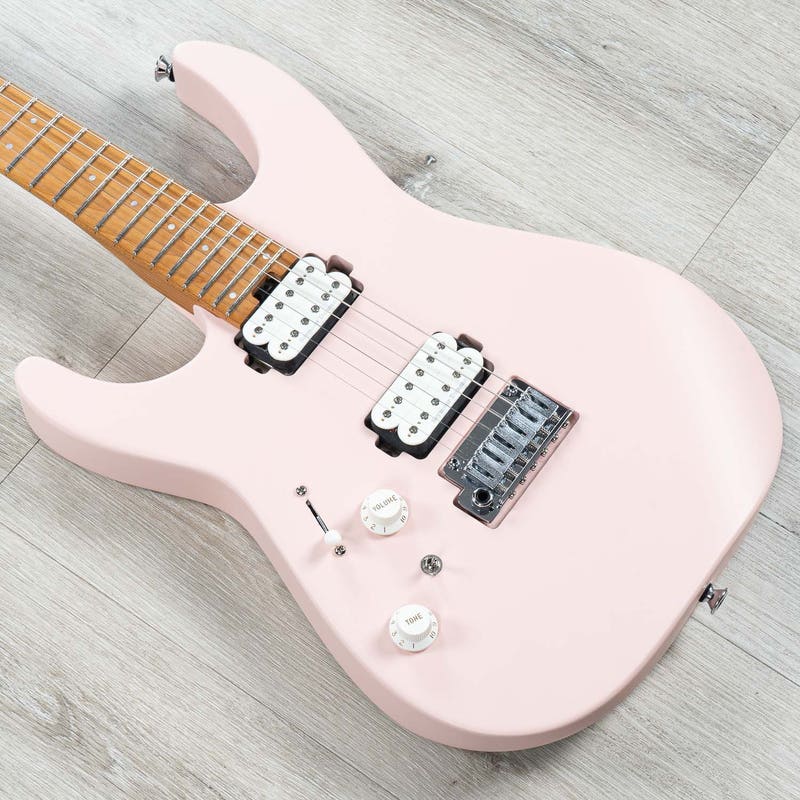 Charvel Pro-Mod DK24 HH 2PT CM LH Left-Handed Guitar, Caramelized Fretboard, Satin Shell Pink