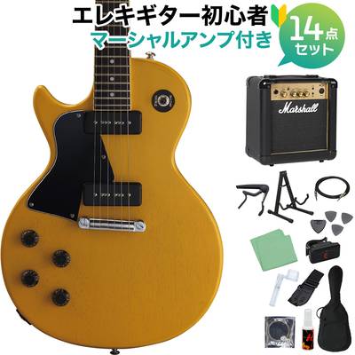 GrassRoots G-LS/LH TVY エレキギター初心者14点セット【マーシャルアンプ付き】 レスポールスペシャル TVイエロー 左利き・レフティ グラスルーツ
