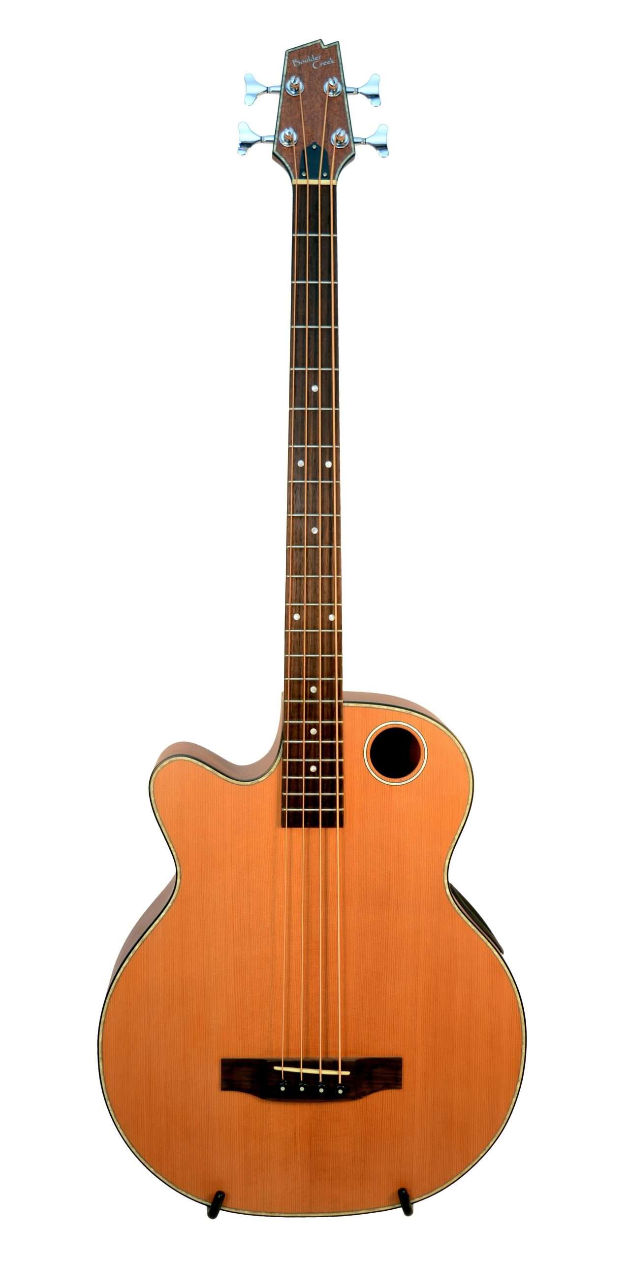 Boulder Creek Guitar, Acoustic-electric 4-string Bass Guitar, Fretless Lefty EBR3-N4LF