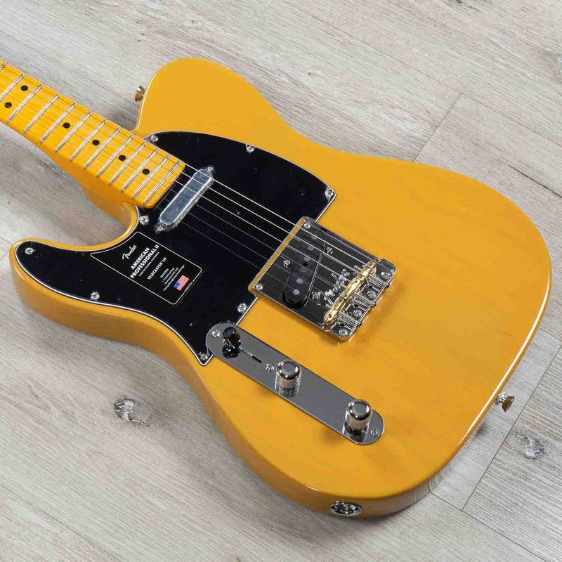 Fender American Professional II Telecaster Left-Hand Guitar, Maple Fingerboard, Butterscotch Blonde