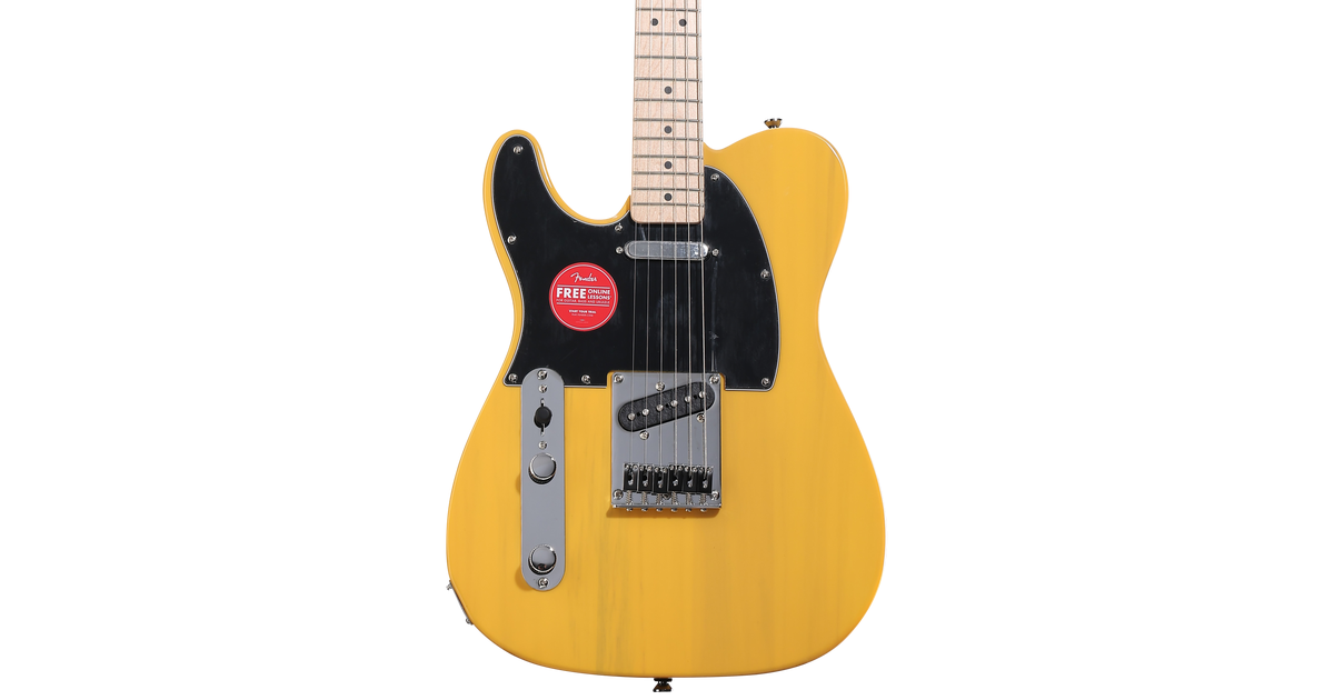 Squier Affinity Series Telecaster Left Handed Electric Guitar - Butterscotch Blonde with Maple Fingerboard
