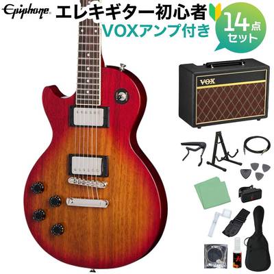 Epiphone Les Paul Tribute Left-Handed Heritage Cherry Sunburst エレキギター初心者14点セット 【VOXアンプ付き】 レフトハンド レフティ 左利き用 エピフォン E1LPOHSNH1L